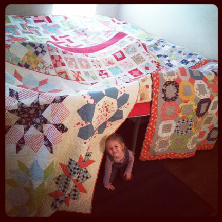 making a quilt fort