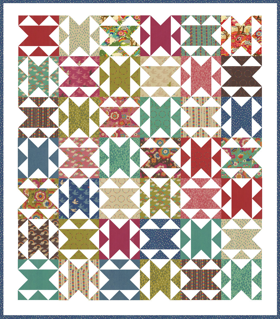 Chatterbox quilt by Lella Boutique. Fabric is Flying Colors by Momo for Moda