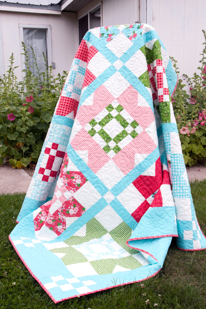 Vintage Picnic quilt by Lella Boutique. Fabric is Gooseberry by Lella Boutique for Moda Fabrics