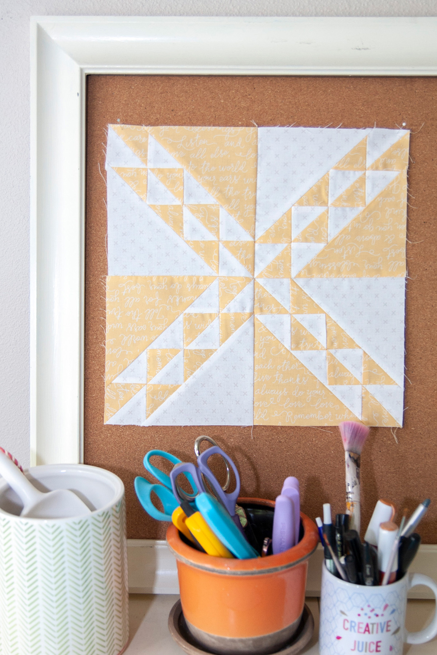 Moda Blockheads 2: free block of the week by Moda designers. Block 6 is "Patch Thru the Woods" by Betsy Chutchian.