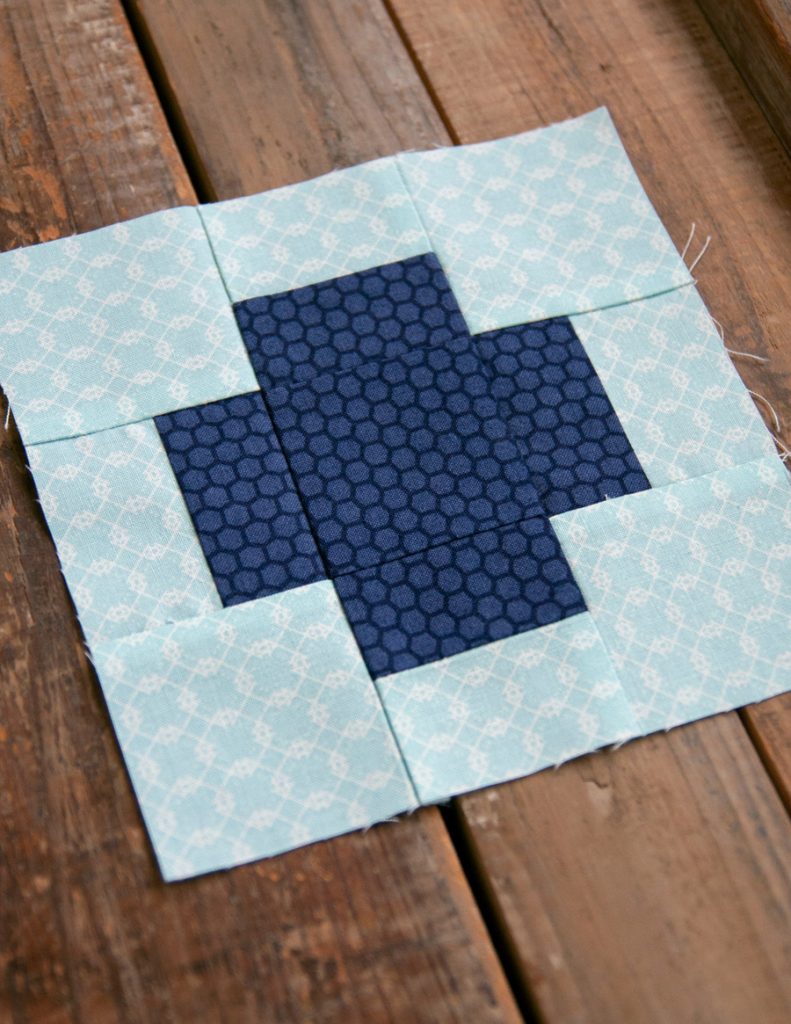 Moda Blockheads 2: free block of the week by Moda designers. Block 9 is "With a Plus" by Laurie Simpson. Download the free PDF here.