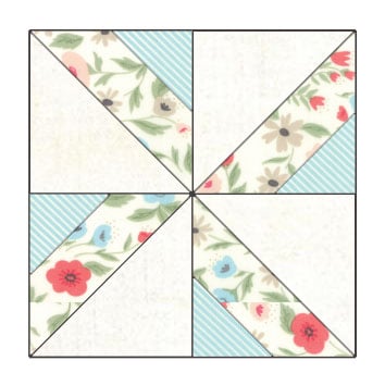 Moda Blockheads 2: free block of the week. Block 18 is MishMash by Vanessa Goertzen of Lella Boutique. Fabric is Garden Variety by Lella Boutique for Moda Fabrics.