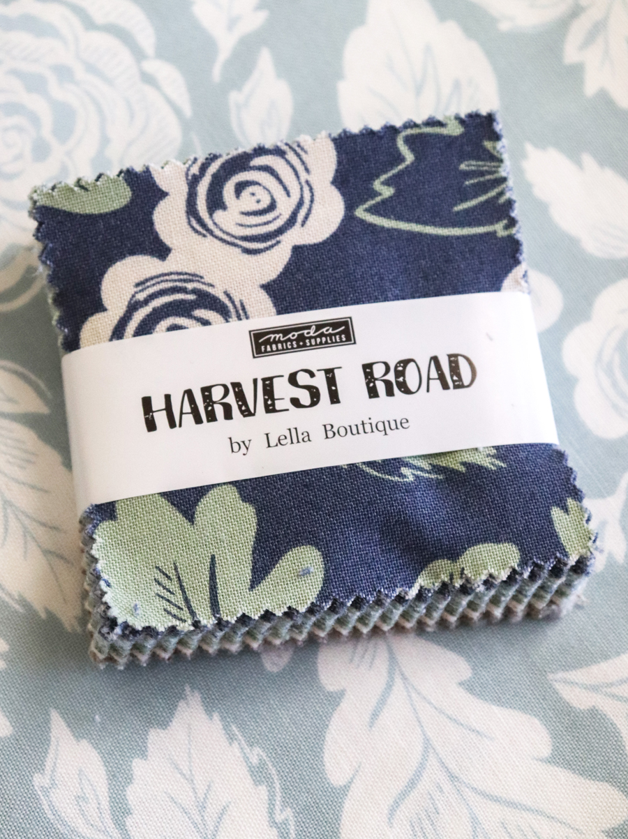 mini charm of Harvest Road fabric by Lella Boutique for Moda Fabrics.