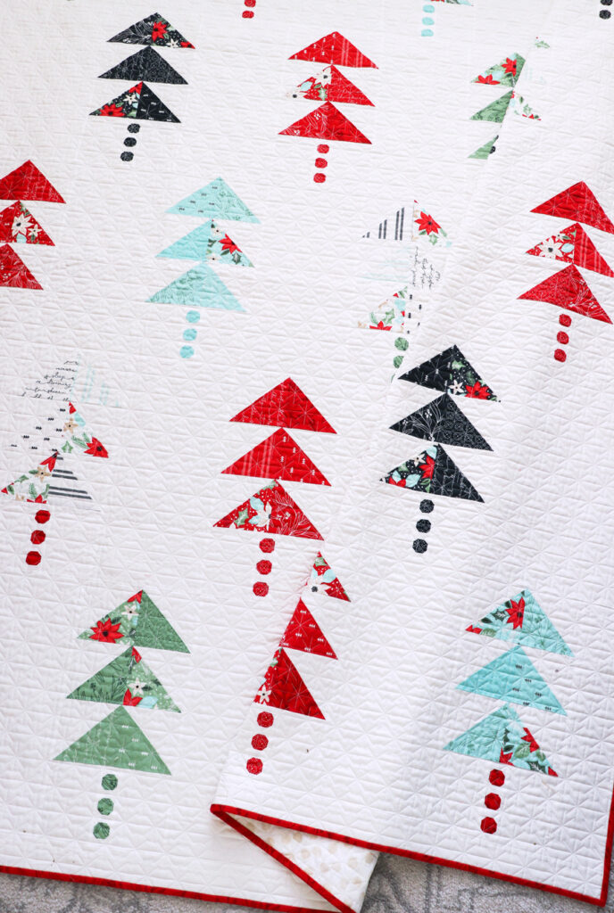 Forest tree quilt pattern by Lella Boutique. Make it with charm packs. Fabric is Little Tree by Lella Boutique for Moda Fabrics