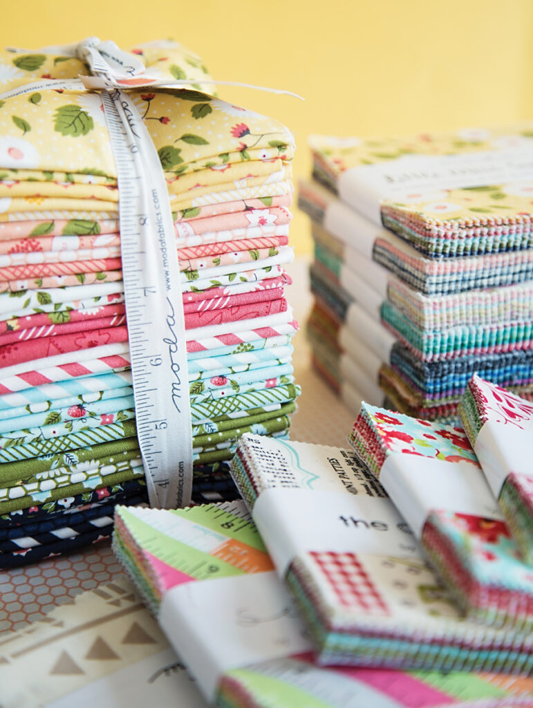 Charm School  fabric. Make these quilts with charm packs, fat quarters, or layer cakes!