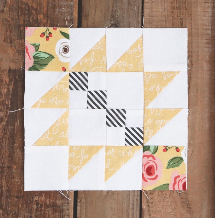 Moda Blockheads 3 free block of the week. Block 9 is Taos by Lella Boutique for Moda Fabrics.