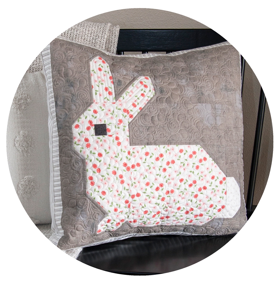 Little Cottontail easter bunny mini quilt or pillow pattern by Vanessa Goertzen of Lella Boutique. Fabric is Nest by Lella Boutique for Moda Fabrics