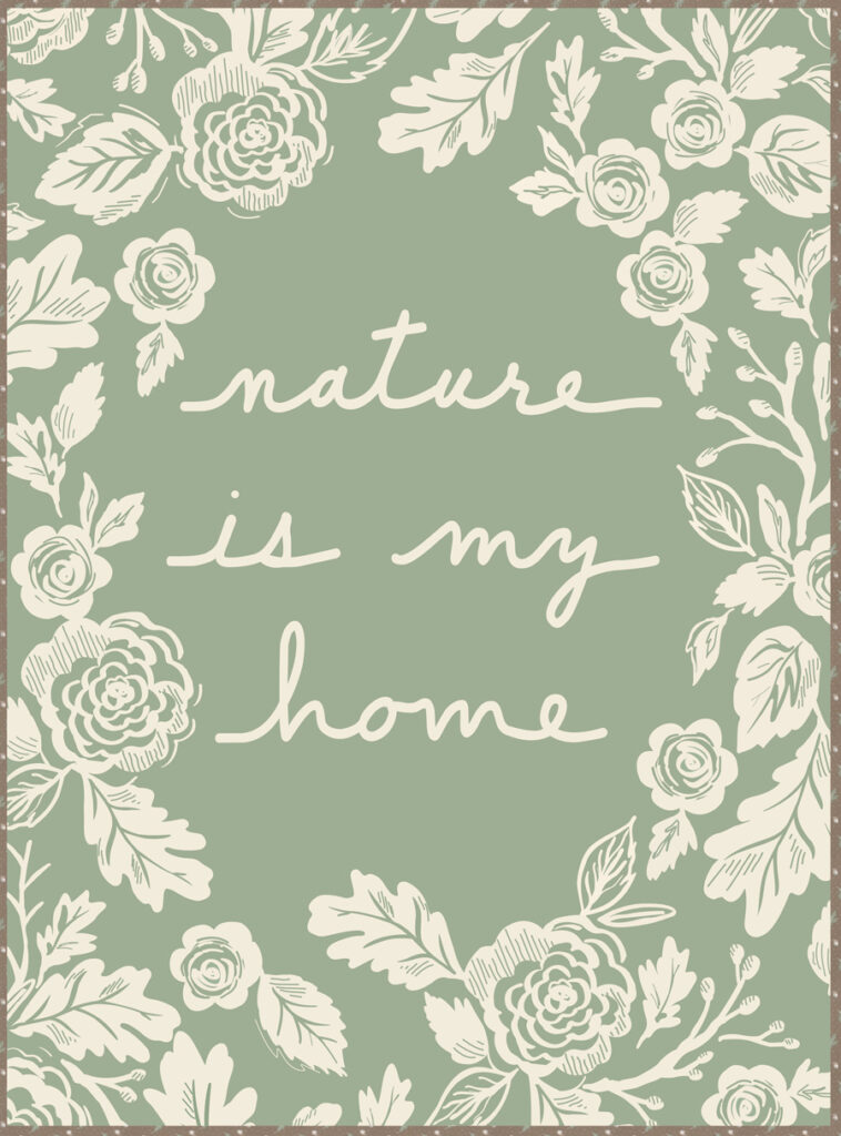Nature is My Home whole cloth panel. Olive's Flower Market fabric by Lella Boutique for Moda Fabrics.