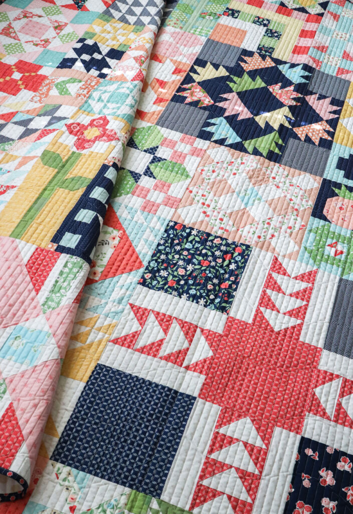 Moda Blockheads 2 free block of the week. Here is the finished quilt of Vanessa Goertzen of Lella Boutique