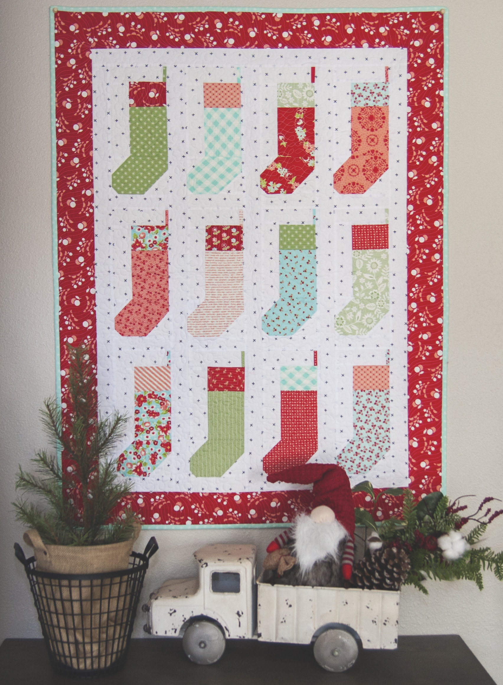 By the Chimney mini by Lella Boutique. Fabric is Bonnie & Camille for Moda Fabrics.