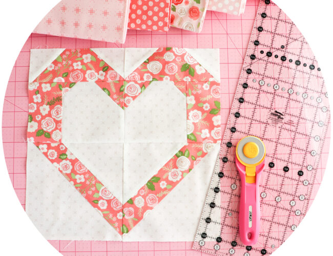 Open Heart quilt block by Vanessa Goertzen of Lella Boutique.