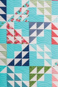 First Crush quilt by Lella Boutique. Pattern found in the book: Charm School - 18 Quilts from 5" Squares. Fabric is Gooseberry by Lella Boutique for Moda Fabrics