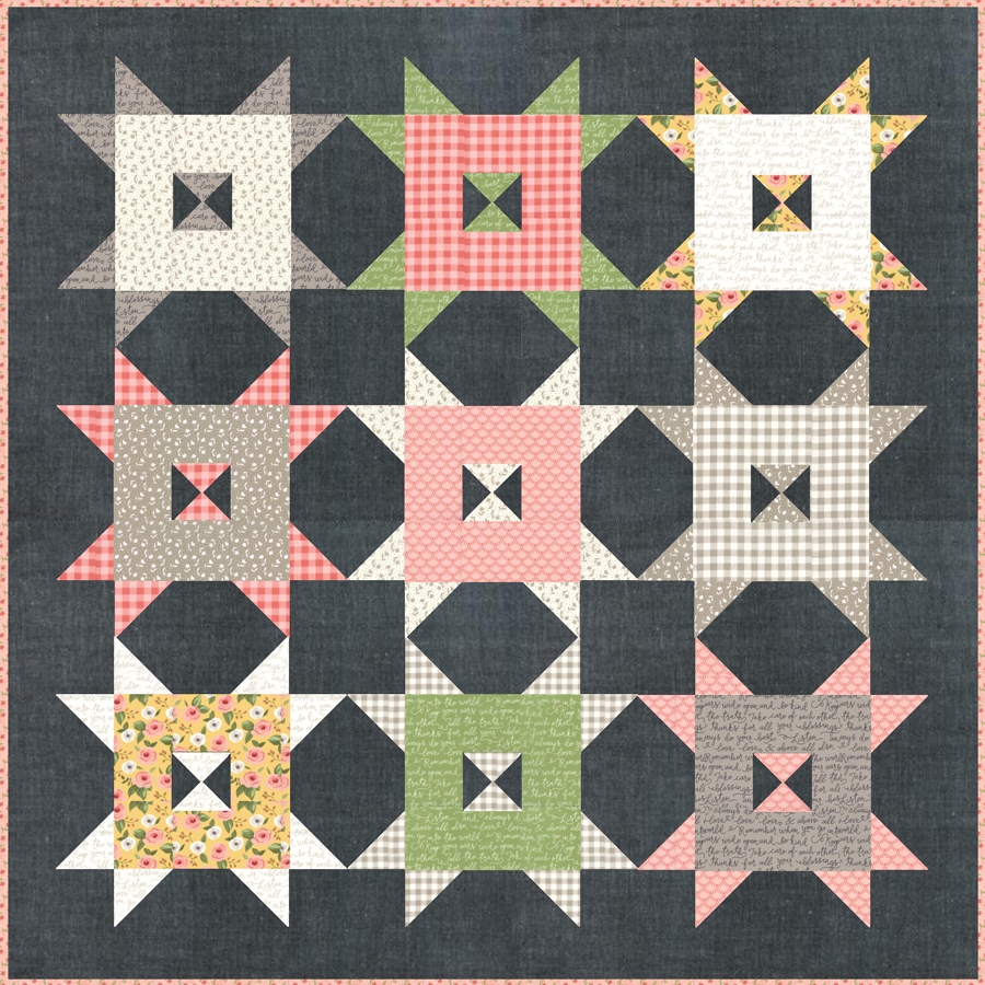 Barn Style fat quarter quilt quilt by Vanessa Goertzen. Fabric is Farmer's Daughter by Lella Boutique for Moda Fabrics.