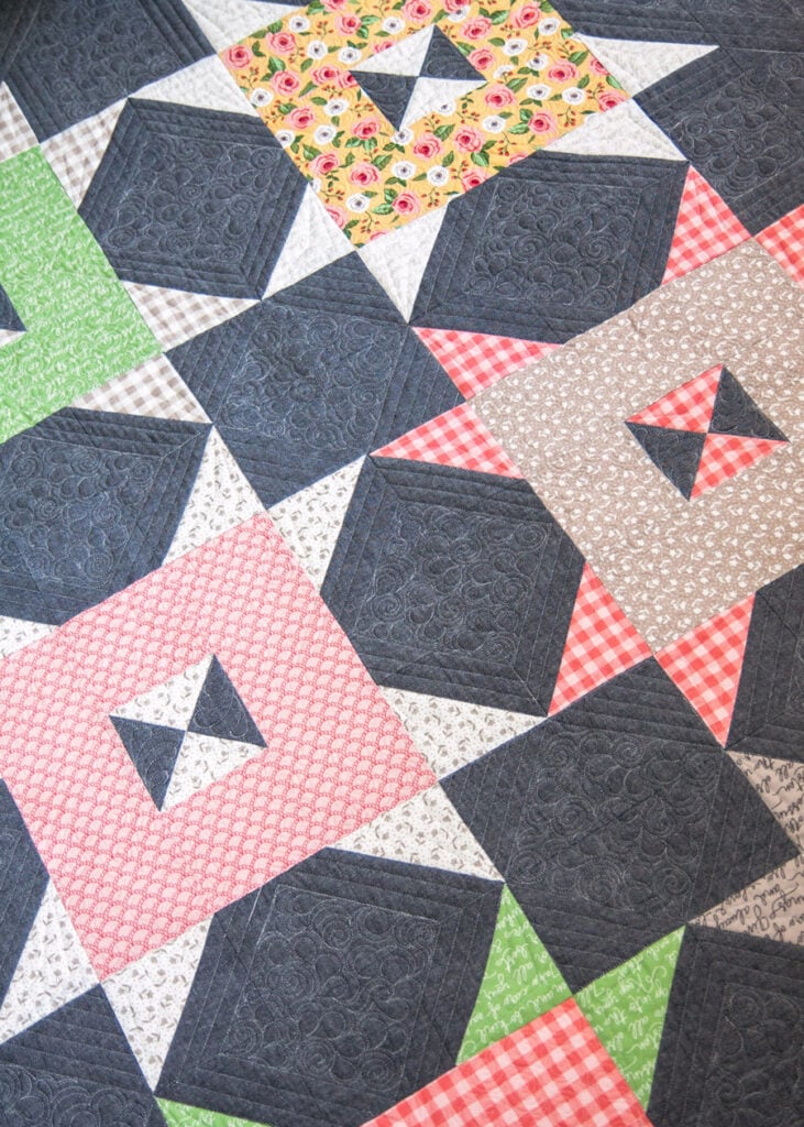 Barn Style fat quarter quilt quilt by Vanessa Goertzen. Fabric is Farmer's Daughter by Lella Boutique for Moda Fabrics.