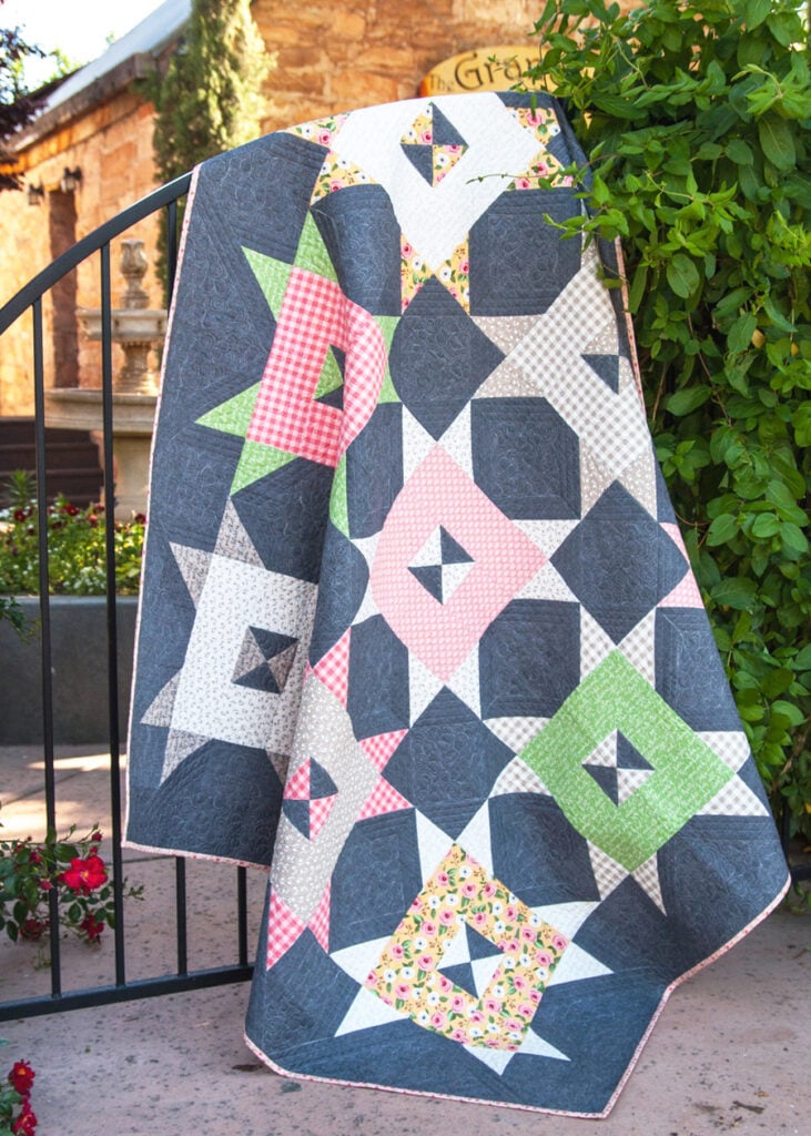 Barn Style quilt pattern by Lella Boutique. Fabric is Farmer's Daughter by Lella Boutique for Moda Fabrics