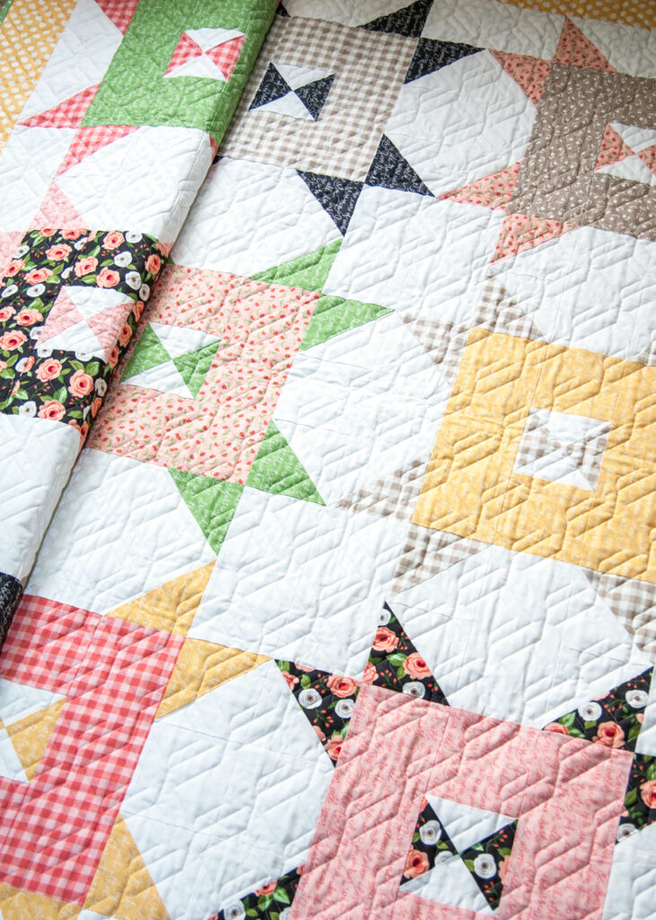 Barn Style quilt pattern by Lella Boutique. Fabric is Farmer's Daughter by Lella Boutique for Moda Fabrics