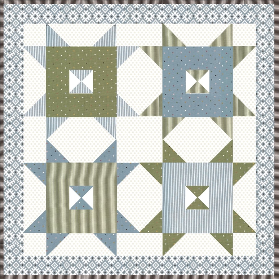 Barn Style fat quarter quilt by Vanessa Goertzen of Lella Boutique. Great boy version using Folktale fabric by Lella Boutique for Moda Fabrics.