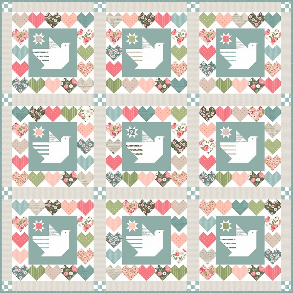 Lovey Dovey Impressions Quilt Pattern | It's Sew Emma #ISE-306