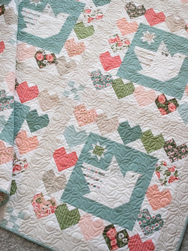 Lovey Dovey quilt pattern by Vanessa Goertzen of Lella Boutique. Fabric is Love Note by Lella Boutique for Moda Fabrics.