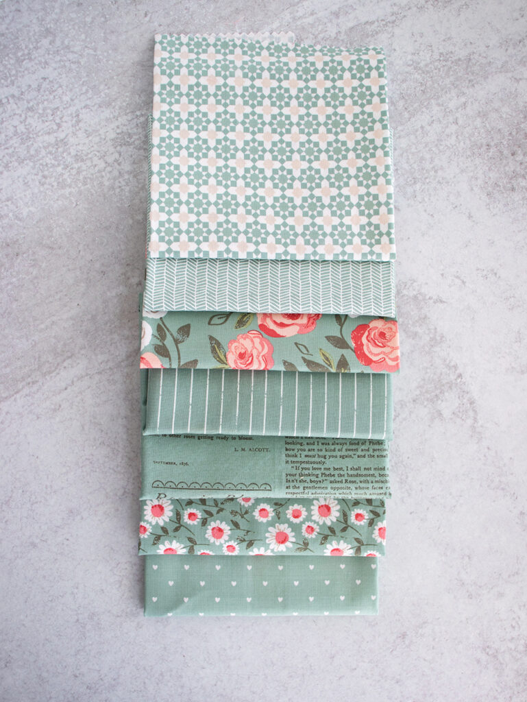 Love Note fabric by Lella Boutique for Moda Fabrics. Dusty sky blue colorway