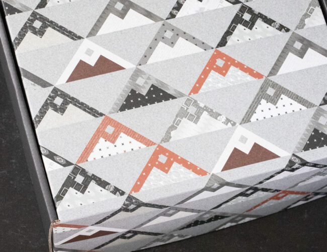 Mountainside quilt by Lella Boutique. Fabric is Smoke & Rust by Lella Boutique for Moda Fabrics. Make it with fat eighths. Great boy or modern quilt. Fabric is Smoke & Rust by Lella Boutique for Moda Fabrics