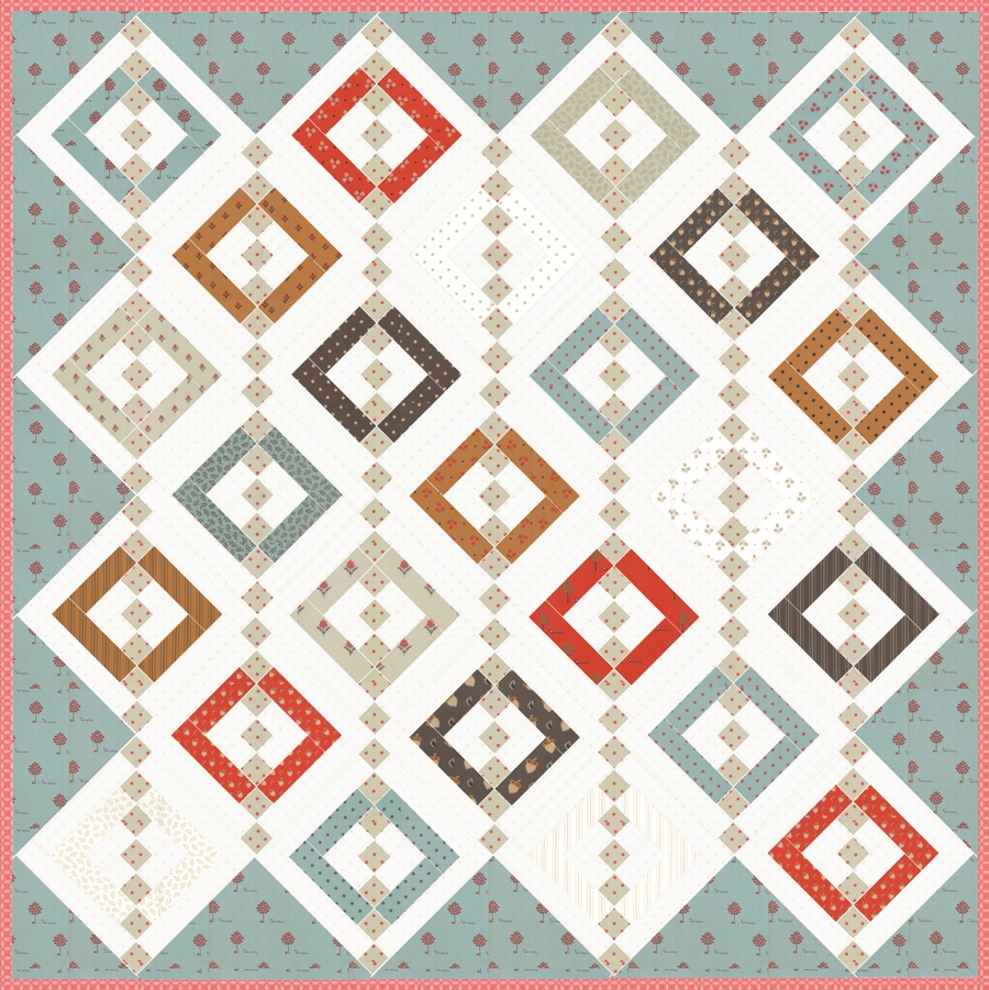 Chandelier 2 jelly roll quilt by Lella Boutique. Fabric is Maple Street by Bunny Hill Designs for Moda Fabrics.
