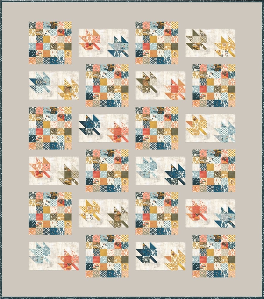 Leaves of Change quilt by Vanessa Goertzen of Lella Boutique. Fabric is Cider by BasicGrey for Moda Fabrics. Make it with 1 Jelly Roll.