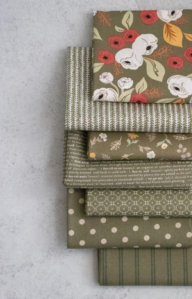 Sage colorway of the Matching solids of Flower Pot fabric by Lella Boutique for Moda Fabrics.