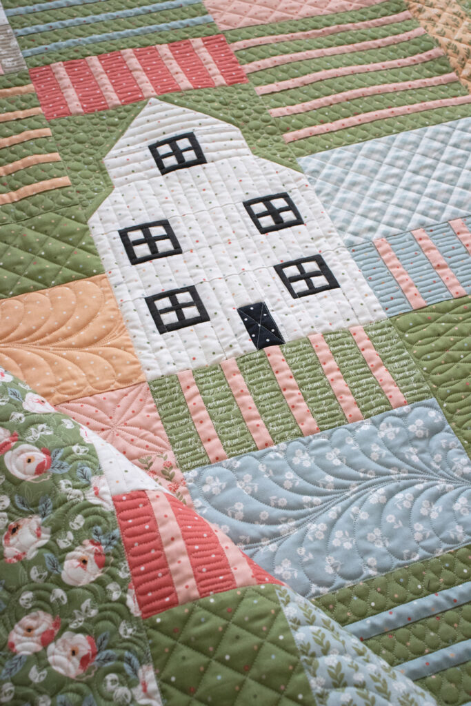 Pure Country farmland quilt by Vanessa Goertzen of Lella Boutique. Fabric is Country Rose by Lella Boutique for Moda Fabrics.