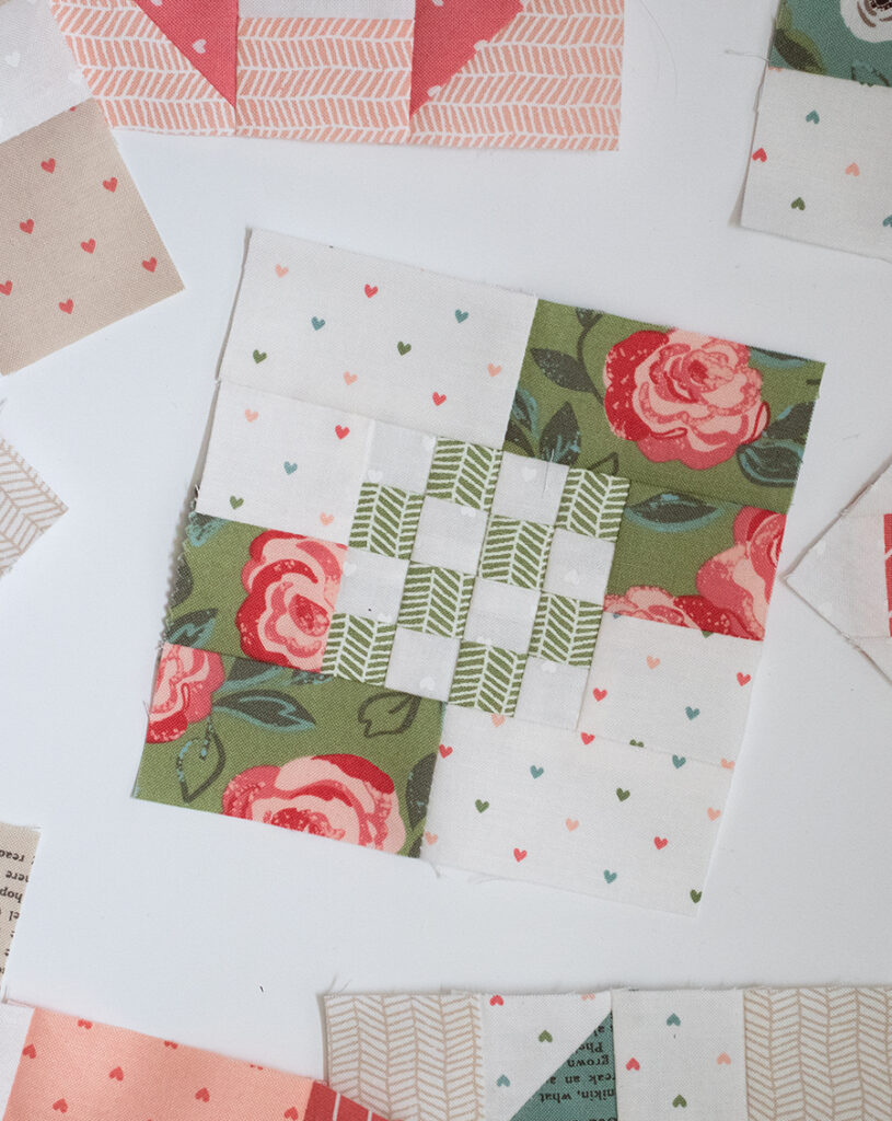 Moda Blockheads 4 free block of the week. Block 7 is Game Board by Lisa Bongean of Primitive Gatherings. Fabric is Love Note by Lella Boutique for Moda Fabrics