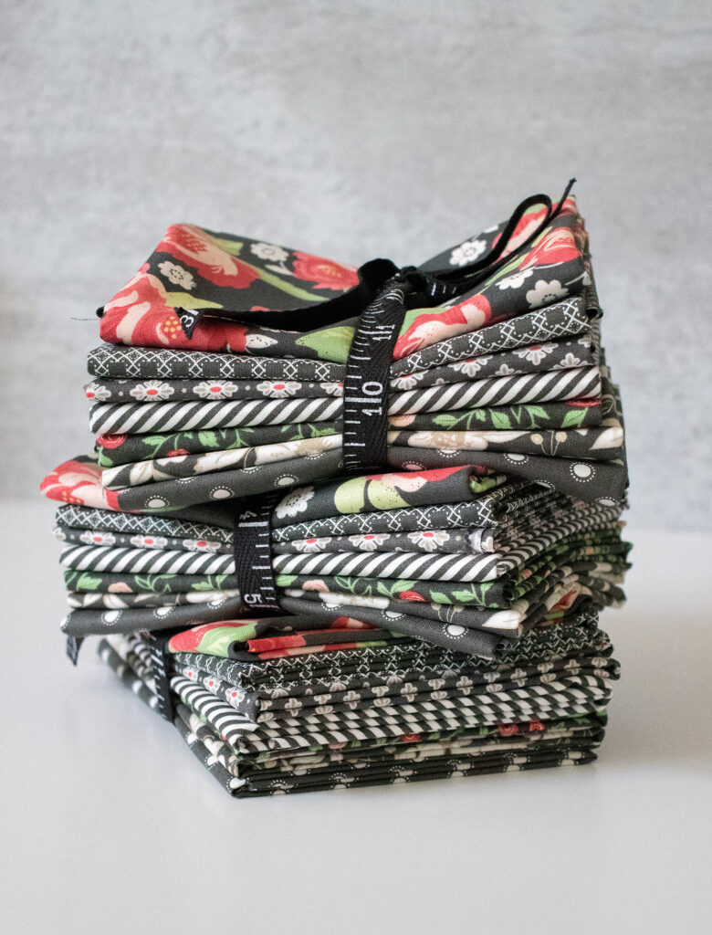 Bloomington fat quarter bundle in charcoal by Lella Boutique for Moda Fabrics.