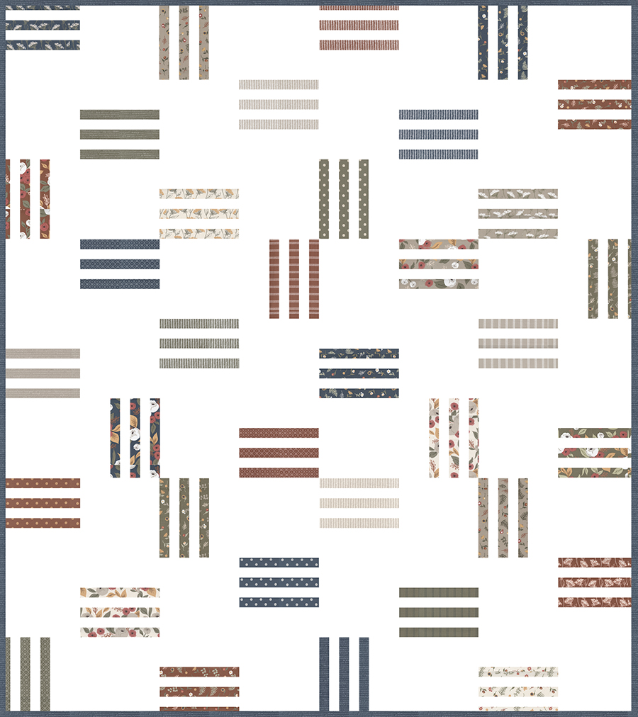 Rugby simple stripe quilt in Flower Pot fabric by Lella Boutique for Moda Fabrics.