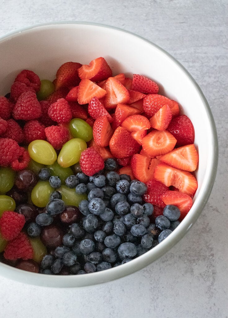 Lella Boutique shares a super delicious fruit salad. Just mix berries, whipped cream, and dark chocolate for the Sabbath Fruit Salad.