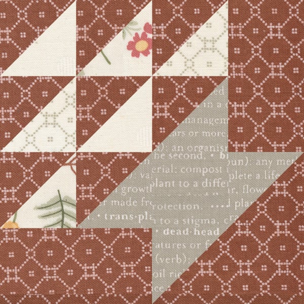 Moda Blockheads 4 free block of the week. Bonus Block 8 is "Sweet Treats." Fabric is Flower Pot by Lella Boutique for Moda Fabrics.