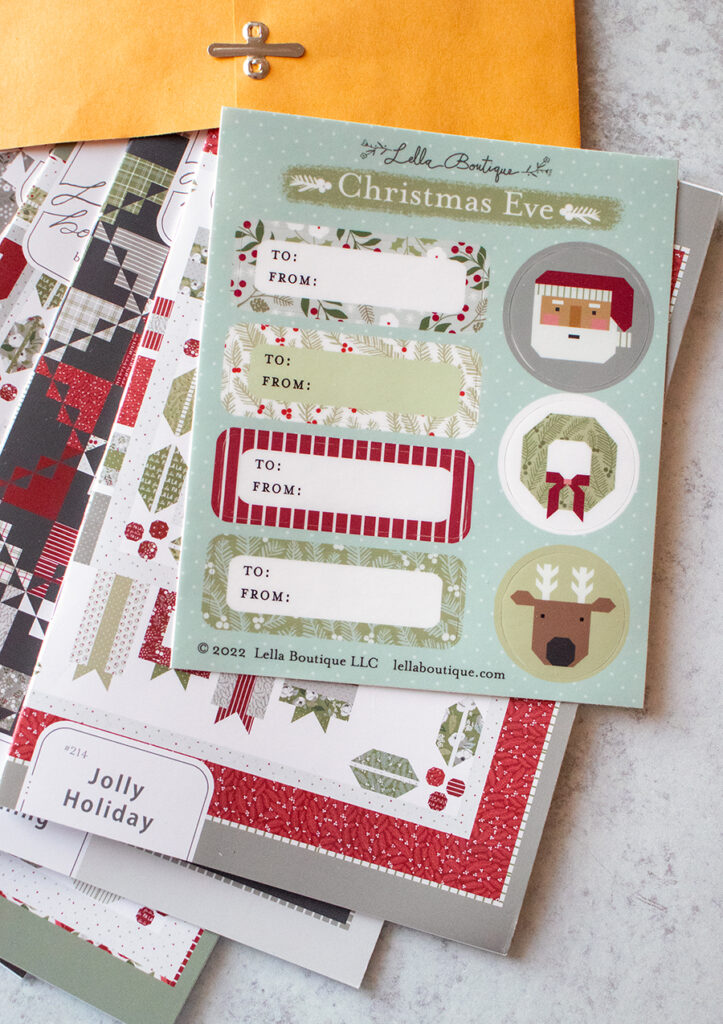 Christmas Eve collector stickers by Lella Boutique. FREE with the new Christmas Eve pattern bundle.