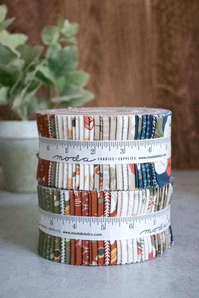 Flower Pot Jelly Roll - 40 strips cut 2-1/2" x WOF (40"). Fabric designs by Vanessa Goertzen of Lella Boutique for Moda Fabrics.