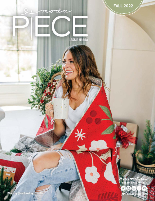 Moda Fall 2022 catalog. Cover featuring Christmas Eve fabric by Vanessa Goertzen of Lella Boutique