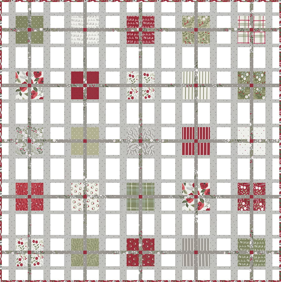 Forever Plaid layer cake quilt by Vanessa Goertzen of Lella Boutique. Fabric is Christmas Eve for Moda Fabrics (arriving May 2023).