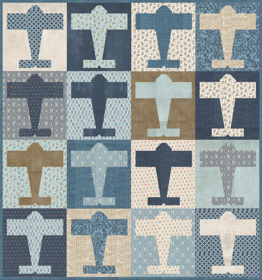 Aviator airplane quilt pattern by Vanessa Goertzen of Lella Boutique. Fabric is Nutmeg by BasicGrey for Moda Fabrics (Oct 2022). Fat quarter friendly. Download the PDF pattern here!