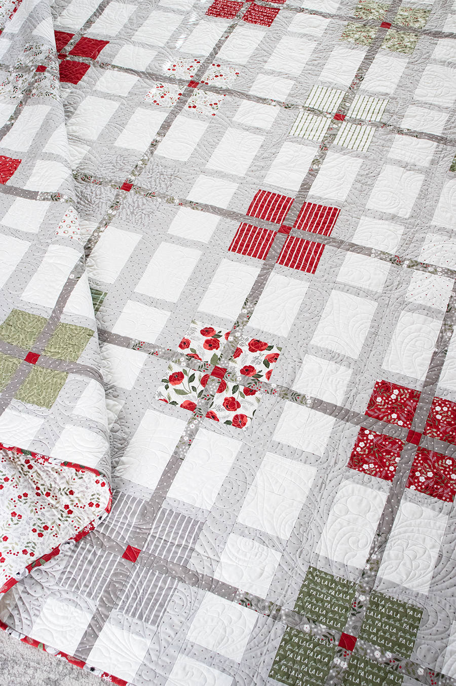 Forever Plaid layer cake quilt by Vanessa Goertzen of Lella Boutique. Fabric is Christmas Eve for Moda Fabrics (arriving May 2023).