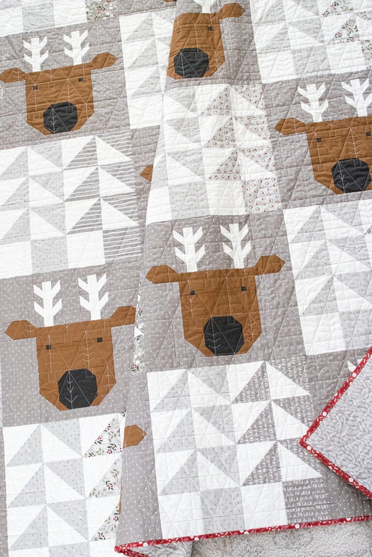 Reindeer Xing Quilt In Christmas Eve Fabric - Lella Boutique