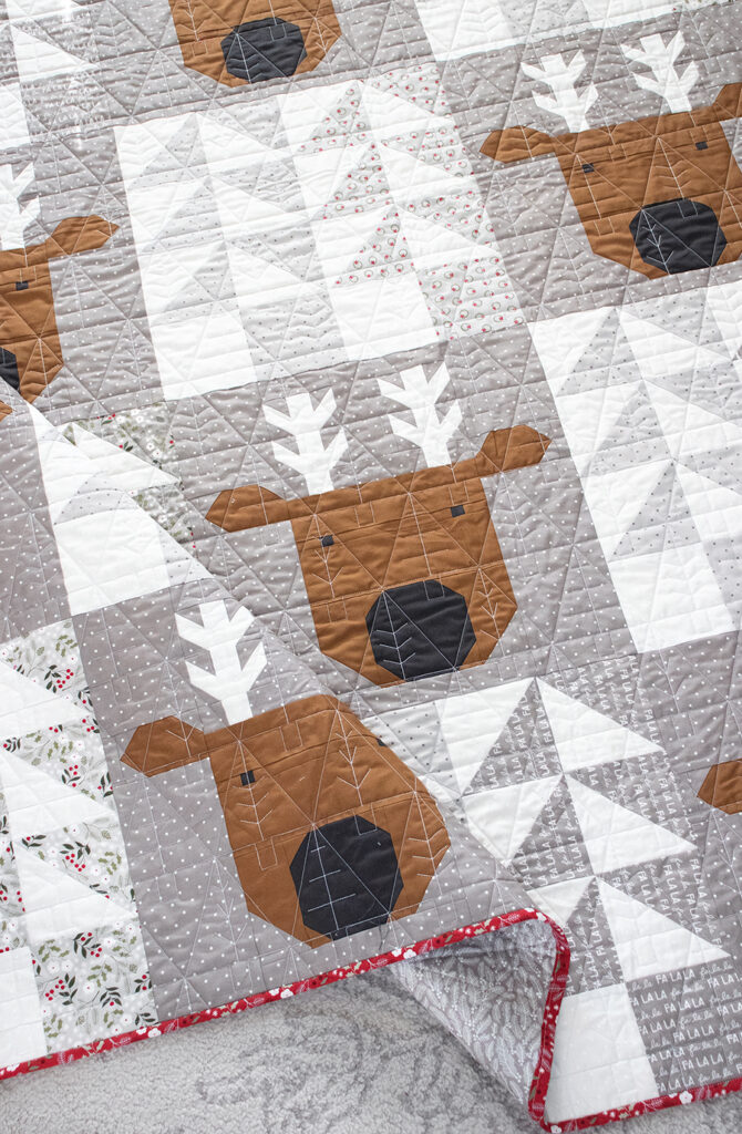 Reindeer Xing quilt by Vanessa Goertzen of Lella Boutique. Fabric is Christmas Eve by Lella Boutique for Moda Fabrics (May 2023). Download the pattern