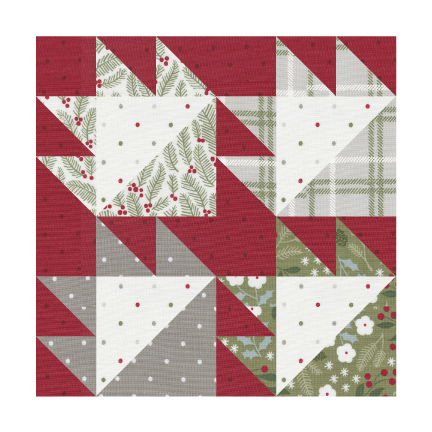 Sewcialites 2 free block of the week. Block 5 is "Empower" by Carrie Nelson. Fabric is Christmas Eve by Lella Boutique for Moda Fabrics (May 2023).