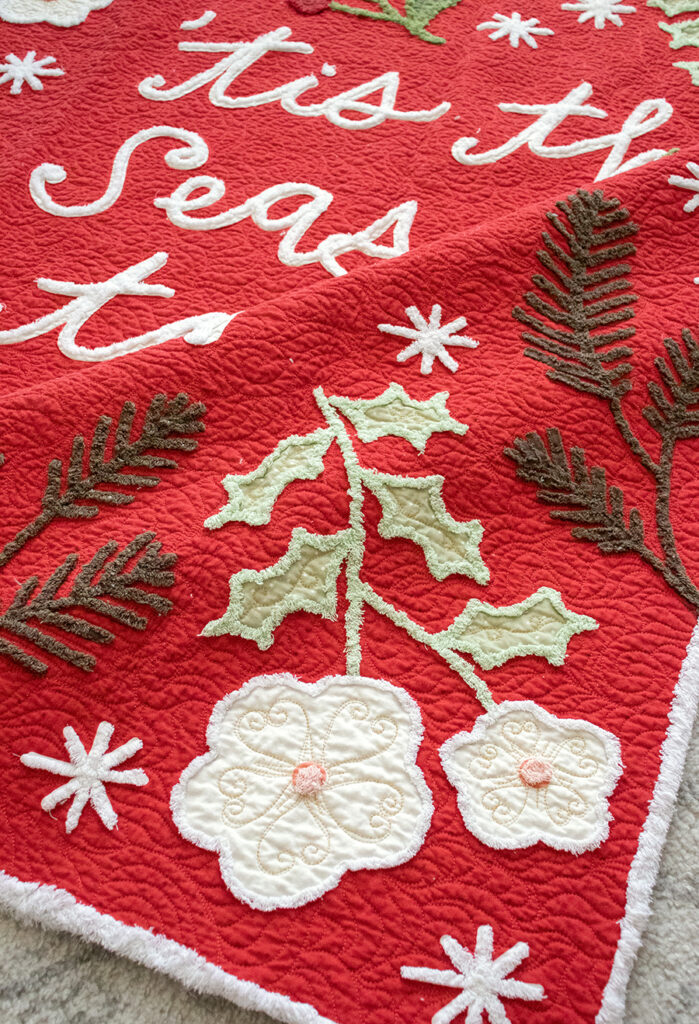 'Tis the Season quilt panel by Lella Boutique with Chenille-It details added. Join the sew along here!