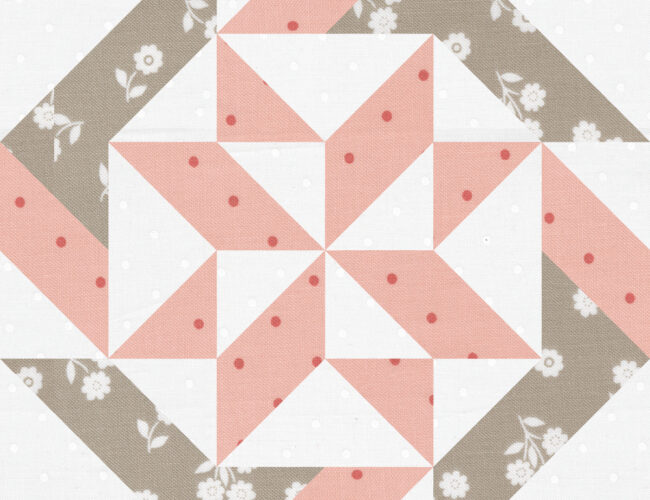 Sewcialites 2 free block of the week. Block 13 is "Innovate" by Doug Leko of Antler Quilt Designs. Fabric is Country Rose by Lella Boutique for Moda. Download the free block pattern here.