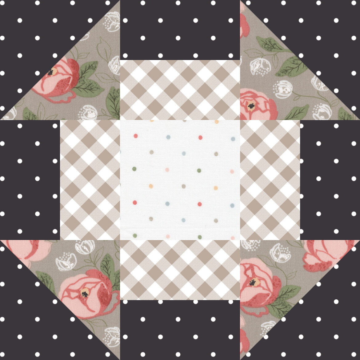 Sewcialites 2 free block od the week. Block 14 is "Enchant" by April Rosenthal. Fabric is Country Rose by Lella Boutique for Moda. Get the free block pattern here.