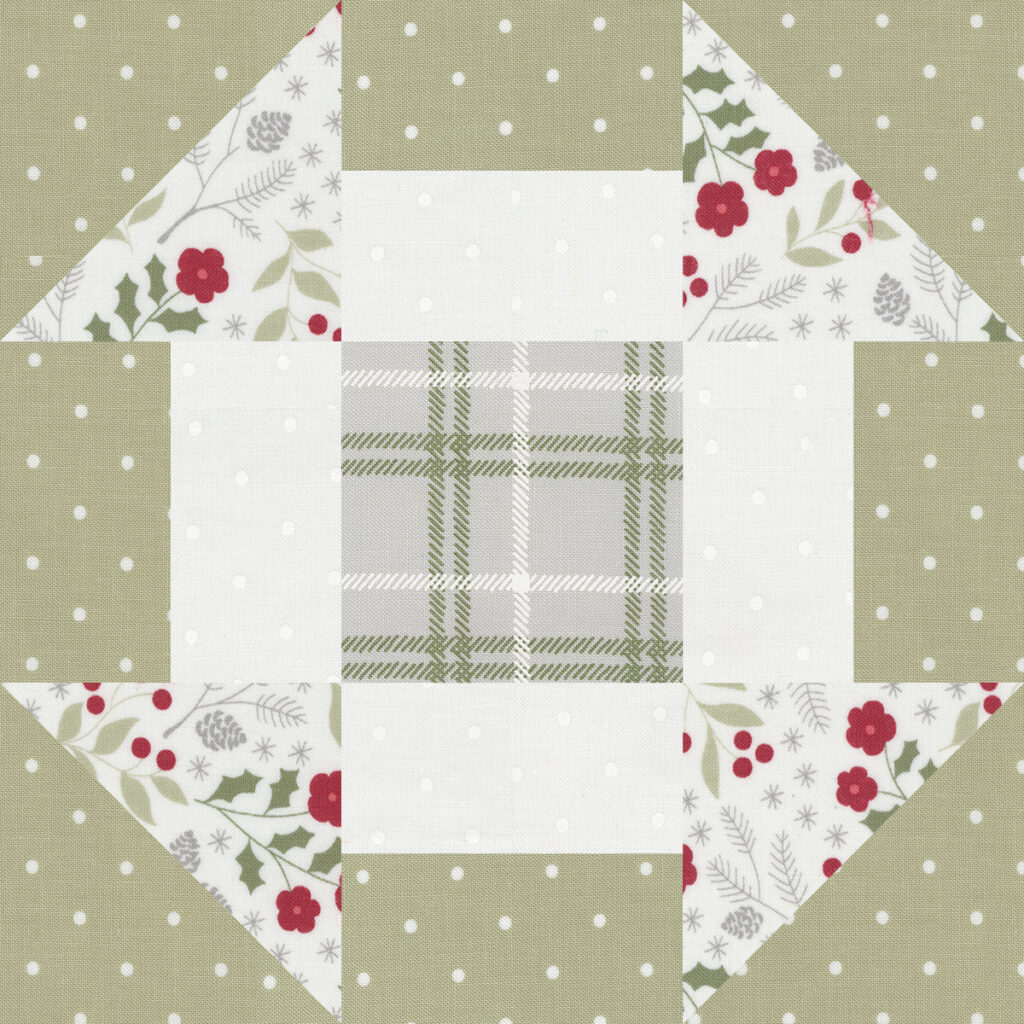 Sewcialites 2 free block od the week. Block 14 is "Enchant" by April Rosenthal. Fabric is Christmas Eve by Lella Boutique for Moda. Get the free block pattern here.