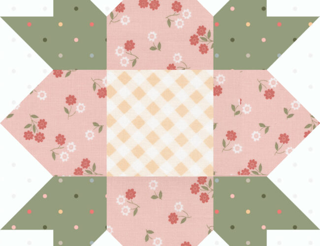 Sewcialites 2 Block 19 "Invigorate" by Joanna Figueroa of Fig Tree Quilts. Fabric is Country Rose by Lella Boutique for Moda Fabrics. Download the free block pattern here.