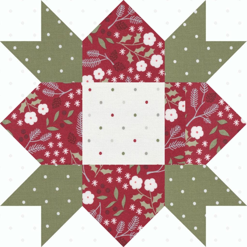 Sewcialites 2 Block 19 "Invigorate" by Joanna Figueroa of Fig Tree Quilts. Fabric is Christmas Eve by Lella Boutique for Moda Fabrics. Download the free block pattern here.