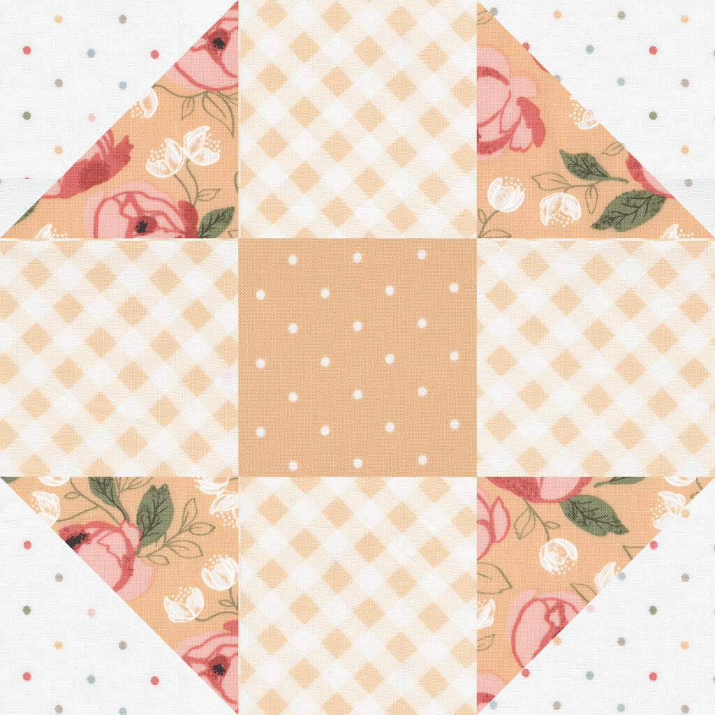 Sewcialites 2 Block 21 "Dapper" by Jane Davidson of Quilt Jane. Fabric is Country Rose by Lella Boutique for Moda Fabrics. Download the free PDF pattern here